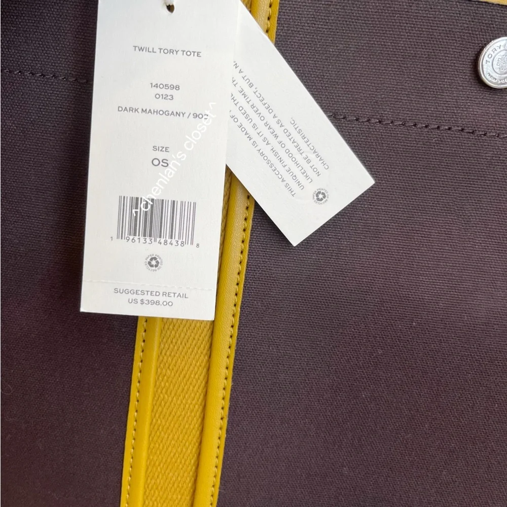 🔥NeW! Tory Burch Twill Tory Tote - Picture 11 of 13